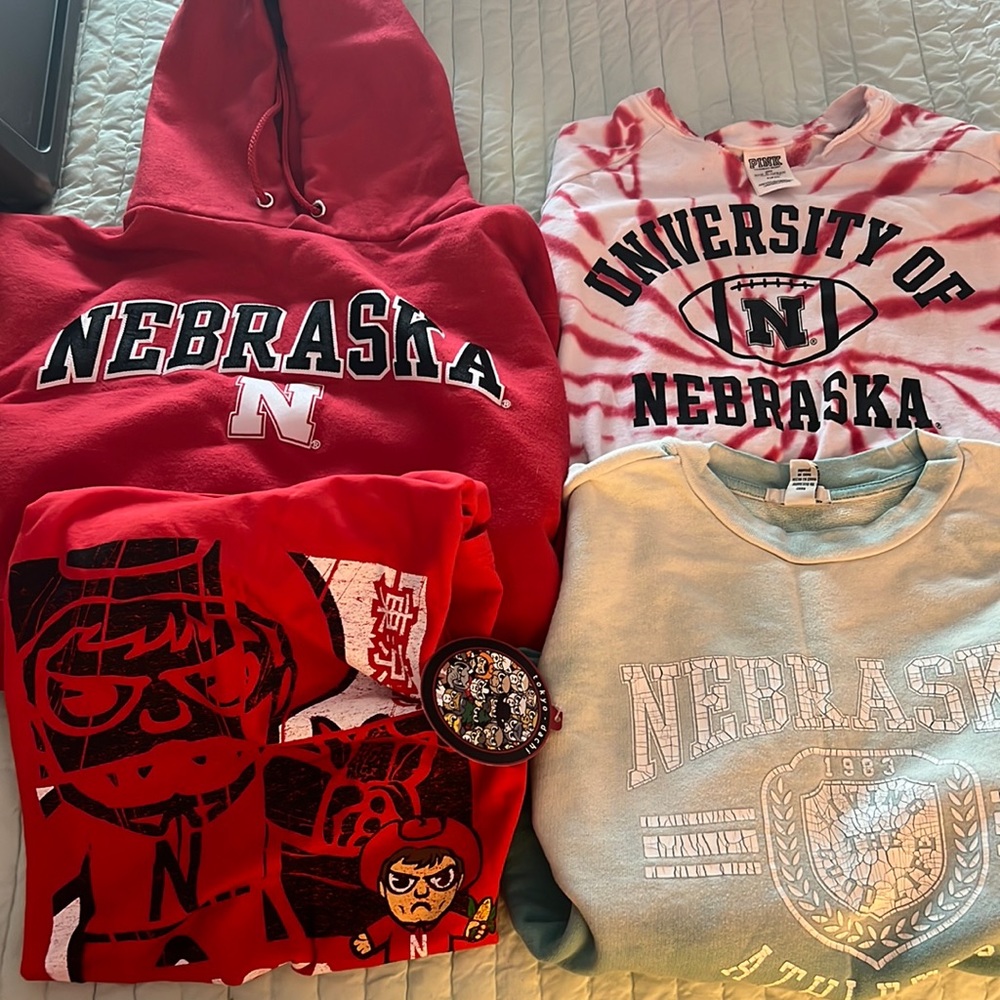 Nebraska sweaters and shirt